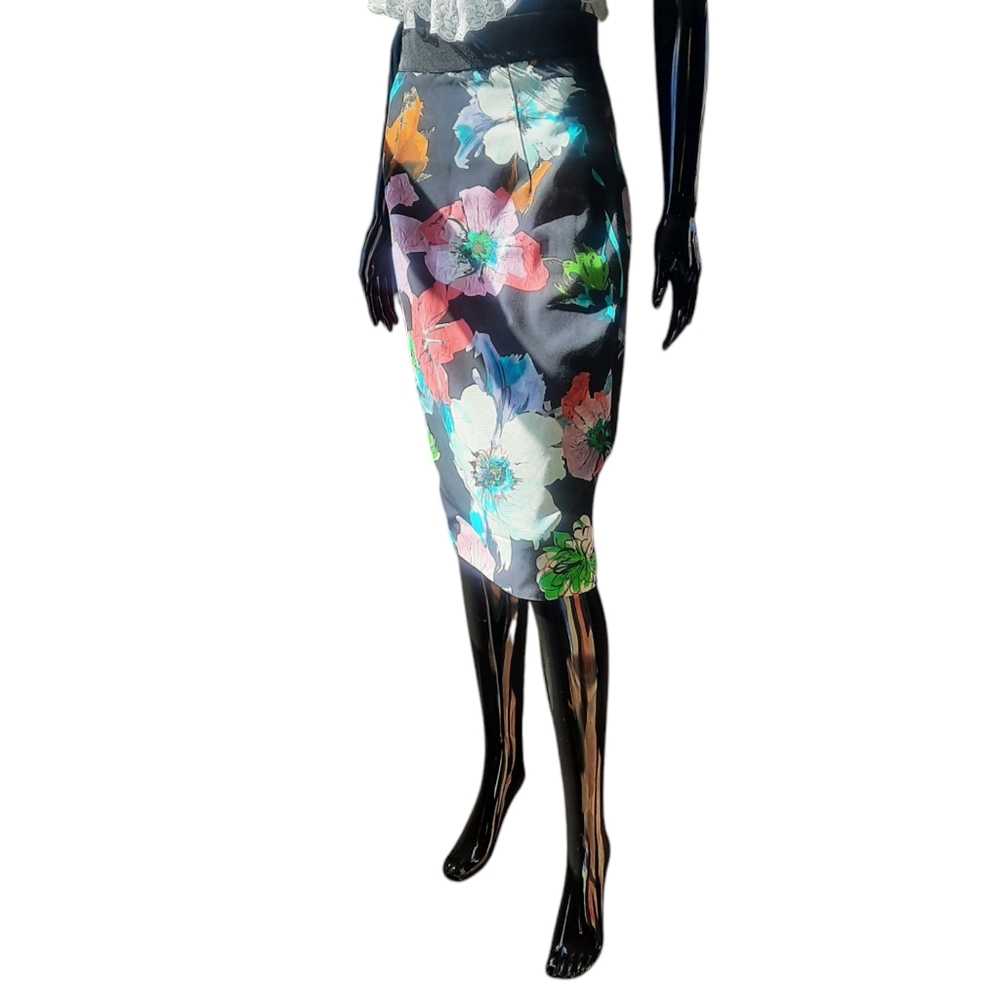 Milly Paper Floral Print Midi Skirt | Made in USA | Size 6